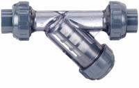 ASAHI Y Strainer: 3/4 in, Socket and Threaded, Mesh, 0.0331 in Screen Size, PVC, EPDM, 3 7/8 in Ht (MPN 1257007). Key specifications — Brand: ASAHI; Seal Material: EPDM; Port 1 Connection Type: Socket and Threaded; Manufacturer Part Number: 1257007; Screen Material: PVC.