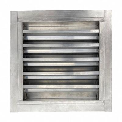 Dayton Intake Louver: Flanged, Flush Mount, 59 1/2 in H, 53 1/2 in W, Aluminum - Drainable Adjustable-Blade Louvers