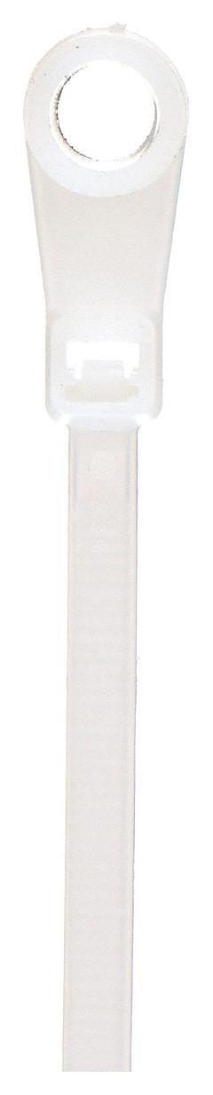 GRAINGER Cable Tie: 8 in Nominal Lg, 1 13/16 in Nominal Max. Bundle Dia., 0.19 in Wd, Std, 100 PK (MPN 36J190). Key specifications — Screw Mount Hole Size: #10; Color: Natural; Brand: GRAINGER.