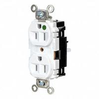 HUBBELL Receptacle: Hospital Grade, Duplex, 5-15R, White, 125V AC, 15 A, 2 Pole / 3 Wire (MPN HBL8200STW)
