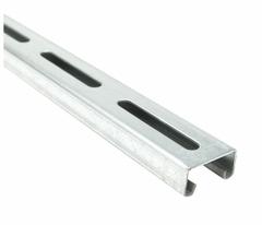 Strut Channel - Slotted: Steel, Pre-Galvanized, 14 ga Gauge, Slotted Holes, 4 in Slot Spacing (MPN FS-500SL PG 120.00). Key specifications — Material: Steel; Color: Silver; Finish: Pre-Galvanized; Hole Size: 13/32 in x 3 in; Hole Spacing: 4 in Center to Center; Slot Type: Long Slotted; Brand: APPROVED VENDOR.