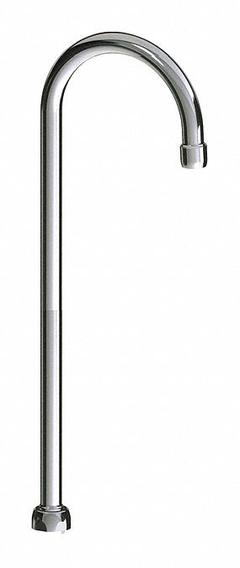 CHICAGO FAUCETS Spout: Spout, Gooseneck, Swivel Spout, Brass, Polished Chrome, 2.2 gpm Flow Rate (MPN GN2AH17E3JKABCP). Key specifications — Includes: Mounting Hardware; Product Type: Spout; Spout Style: Swivel; Body Material: Brass; Color/Finish: Polished Chrome; Brand: CHICAGO FAUCETS.