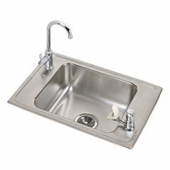 ELKAY Classroom Sink: Single Manual Handle, Lever, 25 in Overall Lg, 17 in Overall Wd, 7 in Bowl Dp (MPN PSDKR2517C). Key specifications — Brand: ELKAY; Sink Material: Stainless Steel.