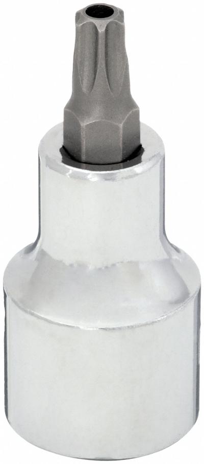 WESTWARD Socket Bit: 1/2 in Drive Size, T45 Tip Size, 2 1/4 in Overall Lg, Fixed Insert - Security Torx Bit Sockets