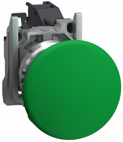 SCHNEIDER Mushroom Head Push Button: 22 mm, Metallic, Mushroom Head Profile - Mushroom-Head Push Buttons