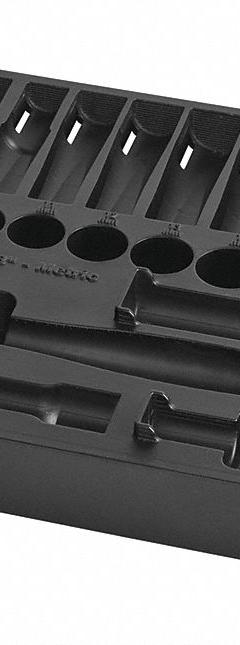 MILWAUKEE PACKOUT Socket Tray: 7 11/16 in W x 12 in D x 1 5/8 in H, Plastic, Black (MPN 48-22-9482T). Key specifications — attr1120253: MILWAUKEE; attr1120340: Plastic; attr1120341: Black.