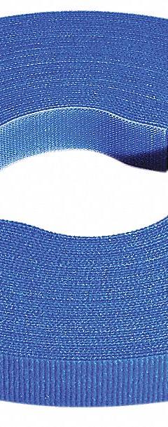 RIP-TIE Hook-and-Loop Cable Tie Roll: 75 ft Lg, 0.38 in Wd, 50 lb Tensile Strength, Blue (MPN W-75-PRL-BU). Key specifications — Color: Blue; Material: Nylon; Brand: RIP-TIE.