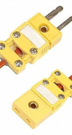 OMEGA Temperature Probe Connectors & Adapters: Plug, For Type K Thermocouple Type, Mini Plug, 2 Pins (MPN SMPW-CC-K-M). Key specifications — attr1432251: Clamp Included; attr1432252: No Write-On Window Included; attr1432254: Hollow; attr1276097: Plug; attr1276100: Chromel; attr1276082: Mini Plug; attr1276092: OMEGA; attr1276087: Yellow.