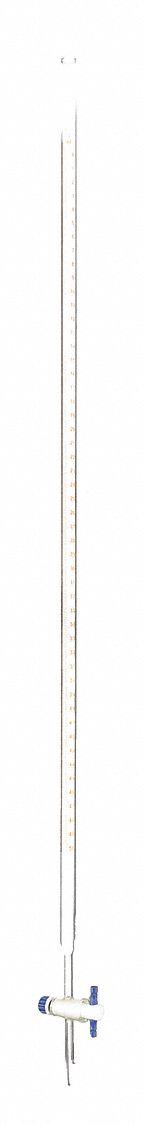 APPROVED VENDOR Straight Bore Buret: 50 mL, A, 820 mm, ±0.05 mL, 0.1 mL Inc, Glass - Class A Glass Burets