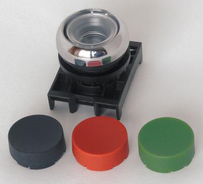 EATON Extended Push Button: Black/Green/Red, 22 mm Mounting Size, Metallic - Extended-Length Push-Button Operators