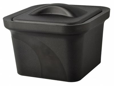 MAGIC Ice Bucket with Lid: 1 L Capacity, Rectangular, Polyurethane Foam, Black - Ice Buckets & Pans