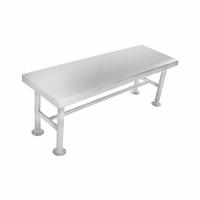Gowning Bench: 16 in Overall Wd, 18 in Overall Ht, 4 ft Overall Lg, Stainless Steel, Silver, 18 in (MPN 4100SS). Key specifications — Brand: BLICKMAN; Countertop Material: Stainless Steel; Height Range: 18 in.