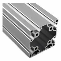 T-Slot Framing Extrusion: 15 Series, 12 ft Lg, 3 in x 3 in, Silver, Quad, Grooved, 8 Slots (MPN 15QE3030L-144). Key specifications — System of Measurement: Inch; Finish: Anodized; Product Type: T-Slot Profile; Material: Aluminum; Yield Strength: 25,000 psi; Manufacturer Part Number: 15QE3030L-144; Brand: FAZTEK.