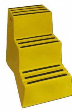 DPI Step Stool: 3 Steps, 2.4 ft Overall Ht, 500 lb Load Cap, Plastic, 2.4 ft Standing Ht (MPN ST327-14). Key specifications — Brand: DPI; Color: Yellow.