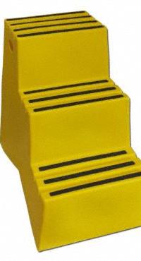 DPI Step Stool: 3 Steps, 2.4 ft Overall Ht, 500 lb Load Cap, Plastic, 2.4 ft Standing Ht (MPN ST327-14). Key specifications — Brand: DPI; Color: Yellow.