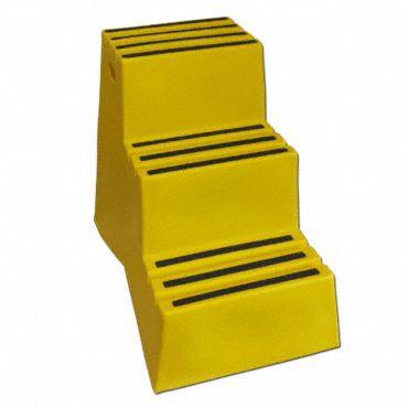 DPI Step Stool: 3 Steps, 2.4 ft Overall Ht, 500 lb Load Cap, Plastic - Box Step Stools