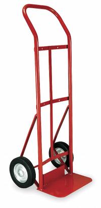 DAYTON General Purpose Hand Truck: 400 lb, Flow-Back Handle, Red, Steel, Semipneumatic, 10 in Wheel (MPN 2W063). Key specifications — Brand: DAYTON; Color: Red.