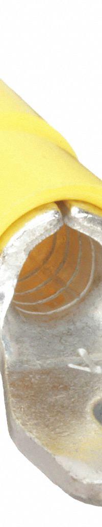 3M Fork Terminals: Yellow, Vinyl, #6 Stud Size, 12 AWG – 10 AWG Wire Range, Block Fork, 1,000 V (MPN MVU10-6FX). Key specifications — Barrel Style: Butted; Manufacturer Part Number: MVU10-6FX; Brand: 3M; Series: TR.
