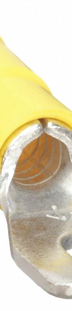 3M Fork Terminals: Yellow, Vinyl, #6 Stud Size, 12 AWG – 10 AWG Wire Range, Block Fork, 1,000 V (MPN MVU10-6FX). Key specifications — Barrel Style: Butted; Manufacturer Part Number: MVU10-6FX; Brand: 3M; Series: TR.