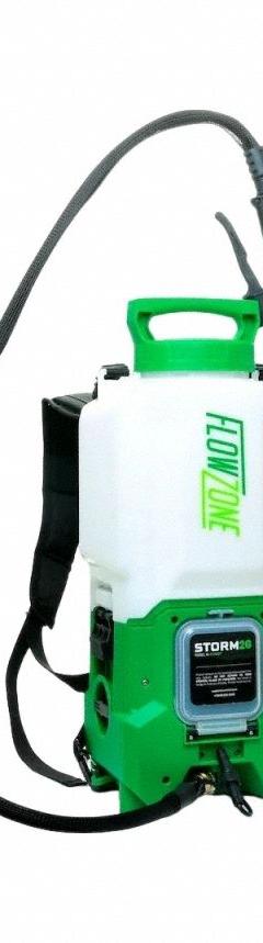 FLOWZONE Cordless Backpack Sprayer: For Lawn, Garden and Agriculture, Mix-on-Exit, Lithium-Ion (MPN FZVAQP). Key specifications — Brand: FLOWZONE; Chemical Compatibility: Fertilizer.