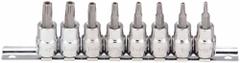 WESTWARD Socket Bit Set: 1 - 25 Pieces, 3/8 in Drive Size, 8 Pieces, T15 to T47 Tip Size Range, Torx (MPN 54TN33). Key specifications — attr1216280: Fixed Insert; attr1216283: WESTWARD; attr1225718: T15 to T47; attr1227491: 3/8 in.