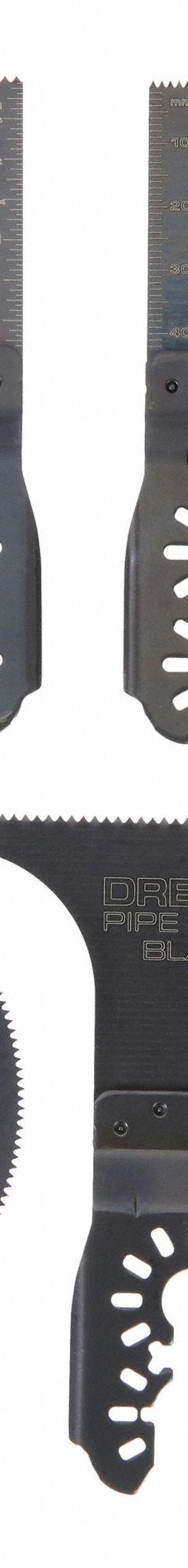 DREMEL Oscillating Tool Blade Set: 7 Blades, Straight, Universal Open-Back Connection (MPN MM497U). Key specifications — attr1140173: (1) 3” U2 HCS Wood/Drywall Saw Blade; attr1097629: DREMEL; attr1097591: Dremel.