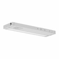 LED Dimmable Under Cabinet Light: 18 in Lg, 675 lm, 4000K, 9 W, Plug-In or Hardwired, White, 1 in Ht (MPN UC18-1K-HL-D). Key specifications — attr1262778: 120V AC; attr1262749: Plug-In or Hardwired; attr1262754: Integrated LED; attr1262758: Aluminum; attr1262760: Yes; attr1262765: LED; attr1262776: High/Low/Off; attr1262780: 4000K.