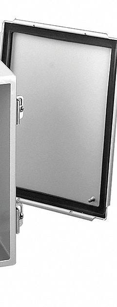 HOFFMAN Enclosure: Steel, 14 in x 12 in x 6 in, NEMA 12/13/4, Solid Cover, Clamp On (MPN A1412NF). Key specifications — Closure Method: Clamps; Brand: HOFFMAN; Knockouts: Not Included.