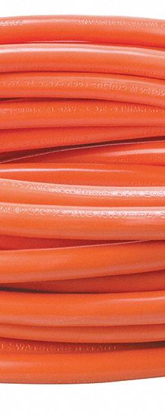 SOUTHWIRE Extension Cord: Outdoor Use, 50 ft Lg, Outlet, 5-15P, 12/3, STW, Orange, Single Connector (MPN 2558SW0003). Key specifications — Brand: SOUTHWIRE; Temperature Rating: -40° to 140°F; NEMA Plug Configuration: 5-15P.