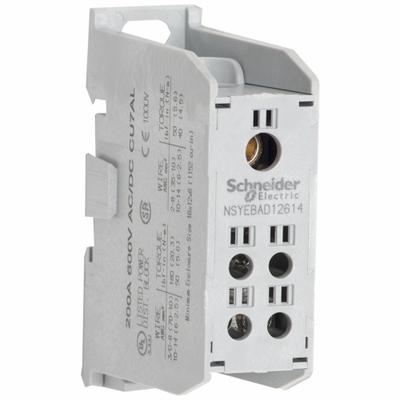 SCHNEIDER Power Distribution Block: Finger-Safe, Lug, Lug - Finger-Safe Blocks with Lugs