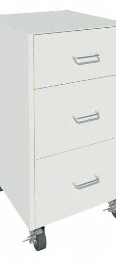 Mobile Cabinet: 32 1/8 in Overall Ht, 22 in Overall Dp, 18 in Overall Wd, Steel, 3 Drawers, 0 Doors (MPN GRJTP1021-18-2). Key specifications — Product Type: Mobile Cabinet; Brand: INSTOCK; Material: Steel; Cabinet Type: Mobile Cabinets.