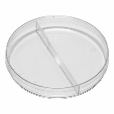 QORPAK Petri Dish: 99.82 mm Dia, 14.99 mm Overall Ht, No Surface Treatment, (2) Compartments - Petri Dishes