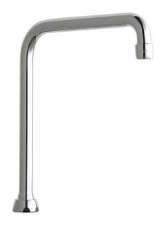 CHICAGO FAUCETS Spout: Spout, Arc, Swivel Spout, Brass, Polished Chrome, 1.5 gpm Flow Rate, Aerated (MPN HA8AE35JKABCP). Key specifications — Product Type: Spout; Spout Style: Swivel; Body Material: Brass; Color/Finish: Polished Chrome; Brand: CHICAGO FAUCETS.