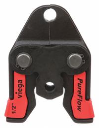 RIDGID Press Jaw: 1/2 in Pipe, PEX, For Viega Pureflow, Extended/Std Tool Types (MPN 22653). Key specifications — attr518773: Jaw; attr518762: PEX; attr518771: Steel; attr518761: Viega Pureflow; attr518760: RIDGID.