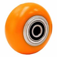 HAMILTON Caster Wheel: 4 in Wheel Dia., 2 in Wheel Wd, Polyurethane, 450 lb Load Rating, Aluminum (MPN W-422-EMB-1/2). Key specifications — Brand: HAMILTON; Tread Shape: Ergo-Tech™; Wheel/Tread Color: Orange.