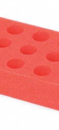 Tube Rack: Foam, Red, (15) Tubes (MPN 30400242). Key specifications — Material: Foam; Color: Red; Product Type: Test Tube Rack; Total Holding Capacity: (15) Tubes; Brand: OHAUS.