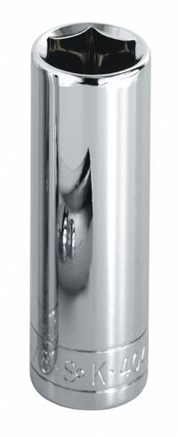 SK PROFESSIONAL TOOLS Socket: Metric, 1/2 in Drive Size, 15 mm Socket Size, 12-Point, Deep, Chrome (MPN 48015). Key specifications — attr1204417: SK PROFESSIONAL TOOLS; attr1204392: Chrome.