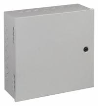 HOFFMAN Enclosure: Steel, 16 in x 16 in x 6 in, NEMA 1, Solid Cover, Hinged, Included, Painted (MPN AHE16X16X6). Key specifications — Brand: HOFFMAN; Closure Method: 1/4-Turn Latch; Knockouts: Included.