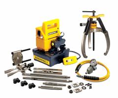 ENERPAC Hydraulic Puller Set: 5 ton Capacity with Attachments, 10 ton Cylinder Nominal Capacity (MPN LGHMS310EB). Key specifications — attr98874: ENERPAC; attr96739: Cross Bearing Puller; attr1177737: Electric Pump.