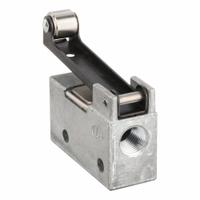 ARO Manual Air Control Valve: 200, Three-Way / Two-Position, Roller, Black, 7.5 scfm Flow Rate - Max (MPN 203-C). Key specifications — attr1092903: Black; attr1086905: Spring Return; attr1086907: 200; attr1086914: Normally Open/Normally Closed; attr1086904: Manual Air Control Valve; attr1086871: 203-C.