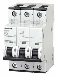 SIEMENS IEC Supplementary Protector: 1 A Amps, 72V DC, 10kA at 400V AC, Screw Clamp, 5SY4, 400V AC (MPN 5SY43017). Key specifications — Terminal Connection: Screw Clamp; Series: 5SY4; AC Voltage Rating: 400V AC; DC Voltage Rating: 72V DC; Max. AIR Rating: 10kA at 400V AC; Brand: SIEMENS.