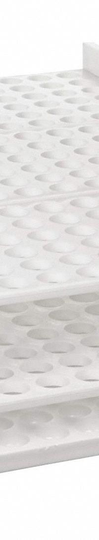 Tube Rack: 10 1/2 in Overall Wd, 3 1/2 in Overall Ht, 26 1/2 in Overall Lg, Polypropylene, White (MPN 120112). Key specifications — Material: Polypropylene; Mounting Location: Benchtop; Color: White; Product Type: Test Tube Rack; Total Holding Capacity: (432) Wells; Brand: HEATHROW SCIENTIFIC.