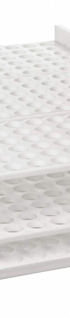 Tube Rack: 10 1/2 in Overall Wd, 3 1/2 in Overall Ht, 26 1/2 in Overall Lg, Polypropylene, White (MPN 120112). Key specifications — Material: Polypropylene; Mounting Location: Benchtop; Color: White; Product Type: Test Tube Rack; Total Holding Capacity: (432) Wells; Brand: HEATHROW SCIENTIFIC.