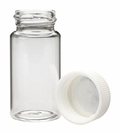 WHEATON Sample Vial: 20 mL, Includes Closure, Polypropylene, 28 mm Body Dia, Round - Glass Scintillation Vials