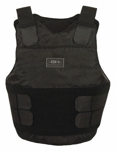 GH ARMOR SYSTEMS Body Armor Vest: Black, Unisex, Nylon, LPC, Loop, 2 Pockets (Outside) - Concealable Plate Carrier Vests