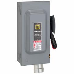SQUARE D Safety Switch: Non-Fusible, 60 A, Three Phase, 600V AC, Galvanized Steel, Indoor (MPN HU362AWH). Key specifications — attr867074: SQUARE D; attr925469: Hubbellock.