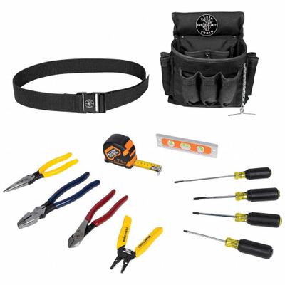 KLEIN TOOLS Electricians Tool Kit: 10 Total Pcs, Tool Pouch - Tool Sets with Tool Pouch