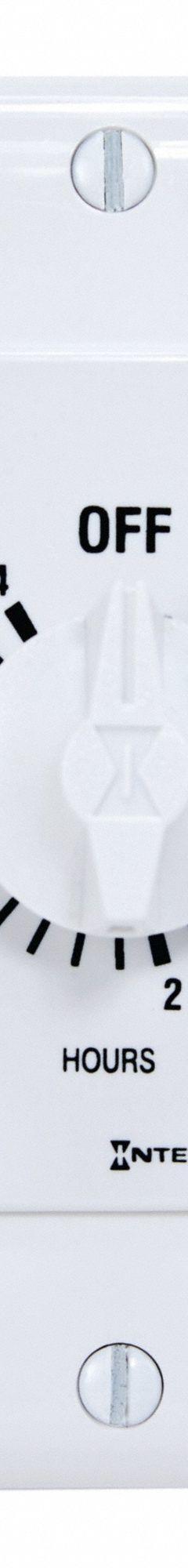 INTERMATIC Spring-Wound Timer: 4 hr Max, SPST, 277V AC, No Wall Plate Included, White (MPN FD4HW). Key specifications — Brand: INTERMATIC; Includes Hold: No Hold Included.