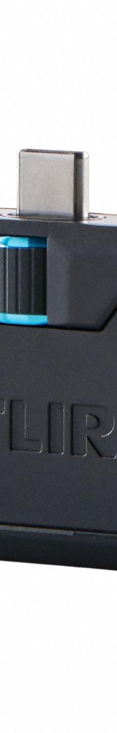 FLIR IR Smart Phone Adapter: -4°F to 752°F, 50° x 43°, 32°F Min Op Temp °F, 95°F Max Op Temp °F, Adj (MPN FLIR ONE PRO-iOS-USB-C). Key specifications — Brand: FLIR; Infrared Resolution: 160 × 120; Emissivity Adjustability: Adjustable; Field of View: 50° x 43°.