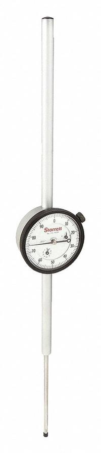 STARRETT Long Stroke Dial Indicator - Lug Back: 0 in to 4 in, Inch, Plunger, 0.001 in Accuracy (MPN 25-4041J). Key specifications — attr1184168: 25-4041J; attr1184178: 0-100; attr1184223: STARRETT; attr1200883: Long Stroke Dial Indicator - Lug Back; attr1184173: AGD 2; attr1184177: 0.001 in; attr1184208: Not Included.